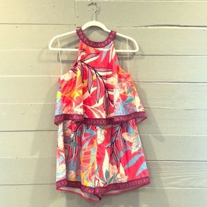 Tropical Open Back Romper